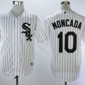 Chicago White Sox #10 Yoan Moncada White Cool Base Stitched Jersey