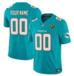 Miami Dolphins Custom Aqua 2023 F.U.S.E. With John Madden Patch Vapor Limited Stitched Jersey