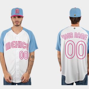 Mexico ACTIVE PLAYER Custom White Blue 2023 World Classic Stitched Jersey
