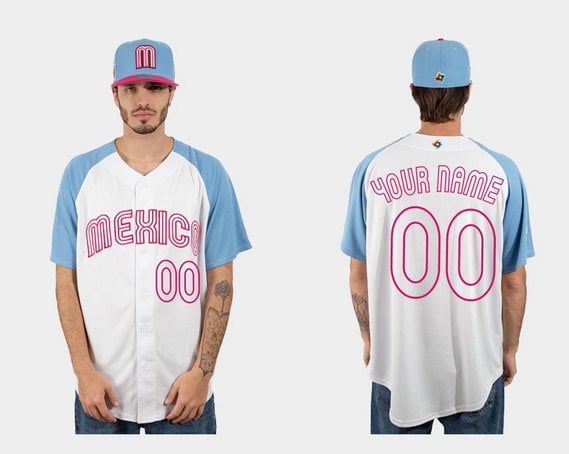 Mexico ACTIVE PLAYER Custom White Blue 2023 World Classic Stitched Jersey