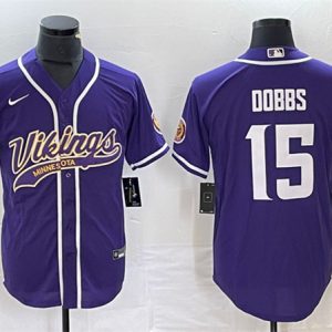 Minnesota Vikings #15 Josh Dobbs Purple Cool Base Stitched Jersey