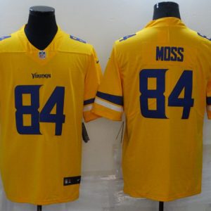 Minnesota Vikings #84 Randy Moss Gold Inverted Legend Stitched Jersey