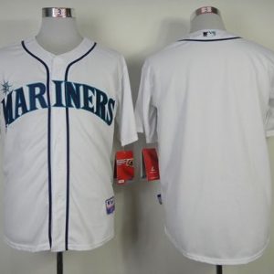 Mariners Blank White Cool Base Stitched Jersey