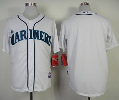 Mariners Blank White Cool Base Stitched Jersey