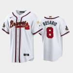 Atlanta Braves #8 Eddie Rosario 2022 White Gold World Series Champions Program Cool Base Stitched Baseball Jersey