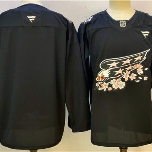 Washington Capitals Blank Black Cherry Blossom Stitched Jersey
