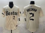 Boston Red Sox #2 Alex Bregman Cream Gothic Vapor Limited Stitched Jersey