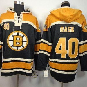 Bruins #40 Tuukka Rask Black Sawyer Hooded Sweatshirt Stitched Jersey