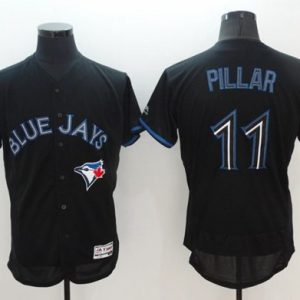 Blue Jays #11 Kevin Pillar Black Fashion Flexbase Authentic Collection Stitched Jersey