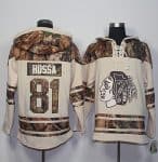 Blackhawks #81 Marian Hossa Cream Camo Stitched Jersey