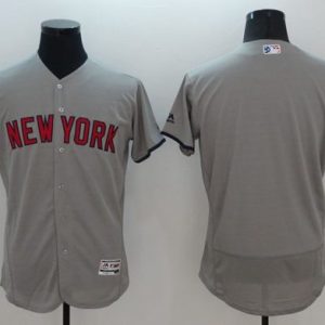 Yankees Blank Grey Fashion Stars Stripes Flexbase Authentic Stitched Jersey