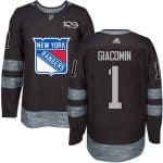 Rangers #1 Eddie Giacomin Black 1917-2017 100th Anniversary Stitched Jersey