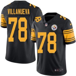 Steelers #78 Alejandro Villanueva Black Stitched Limited Rush Nike Jersey