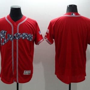 Braves Blank Red Flexbase Authentic Collection Stitched Jersey