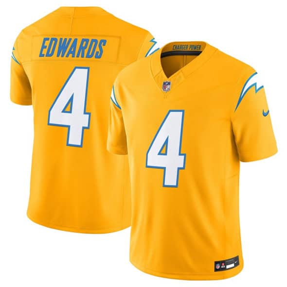 Los Angeles Chargers #4 Taylor Heinicke Gold 2025 F.U.S.E. Alternate Vapor Limited Stitched Jersey