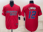 Puerto Rico #12 Francisco Lindor 2023 Red World Classic Stitched Jersey