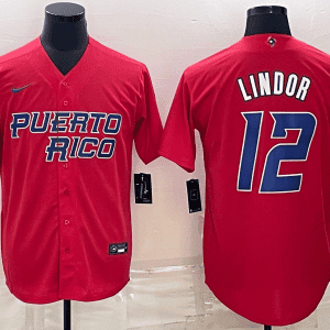 Puerto Rico #12 Francisco Lindor 2023 Red World Classic Stitched Jersey