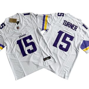 Minnesota Vikings #15 Dallas Turner White 2024 Draft F.U.S.E. Vapor Untouchable Limited Stitched Jersey