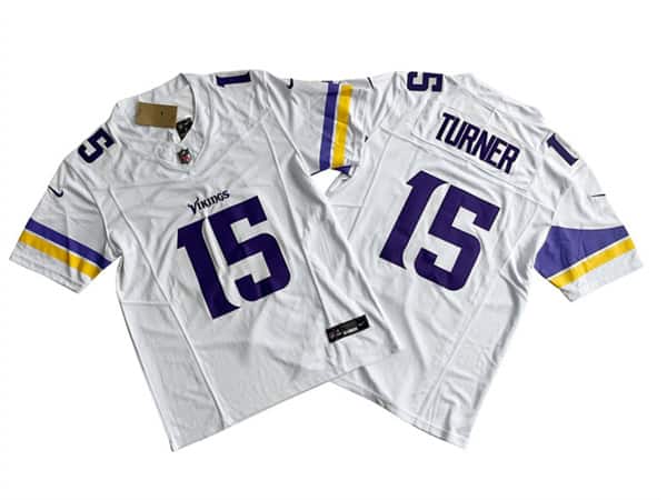 Minnesota Vikings #15 Dallas Turner White 2024 Draft F.U.S.E. Vapor Untouchable Limited Stitched Jersey