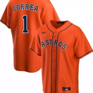 Houston Astros Orange #1 Carlos Correa Orange Cool Base Stitched Jersey