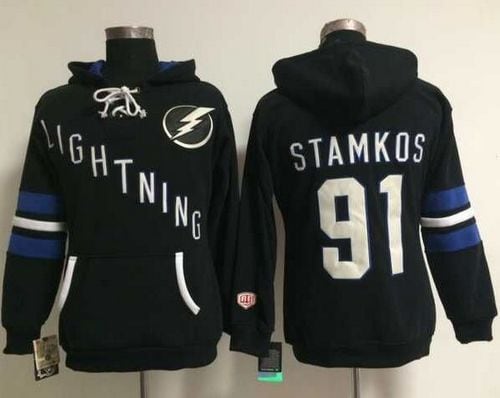 Tampa Bay Lightning #91 Steven Stamkos Black Old Time Heidi NHL Hoodie