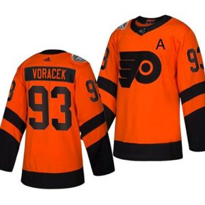 Philadelphia Flyers # 93 Jakub Voracek With A Patch Orange 2019 Stadium Series Stitched Jersey