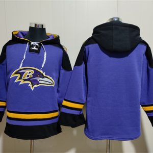 Baltimore Ravens Blank Ageless Must-Have Lace-Up Pullover Hoodie
