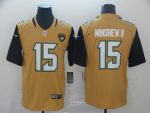 Jacksonville Jaguars #15 Gardner Minshew II Yellow Color Rush Stitched Jersey