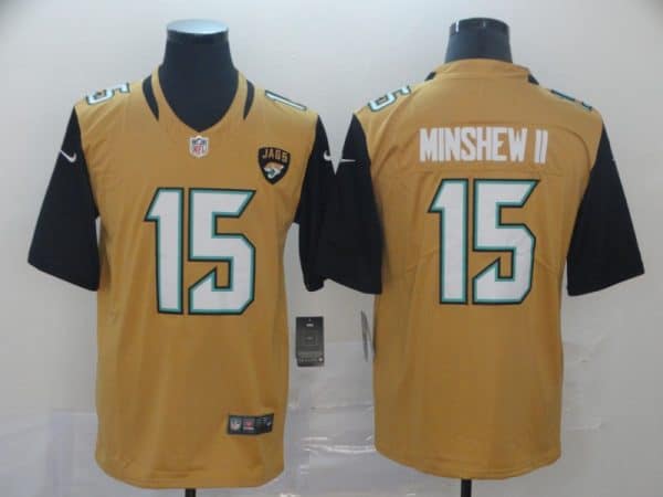 Jacksonville Jaguars #15 Gardner Minshew II Yellow Color Rush Stitched Jersey