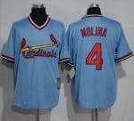 Cardinals #4 Yadier Molina Blue Cooperstown Throwback Stitched Jersey