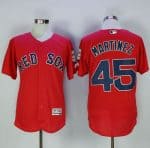 Red Sox #45 Pedro Martinez Red Flexbase Authentic Collection Stitched Jersey