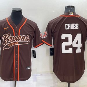 Cleveland Browns #24 Nick Chubb Brown Stitched Jersey
