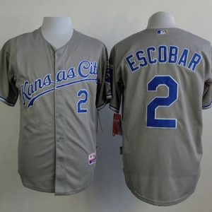 Royals #2 Alcides Escobar Grey Cool Base Stitched Jersey