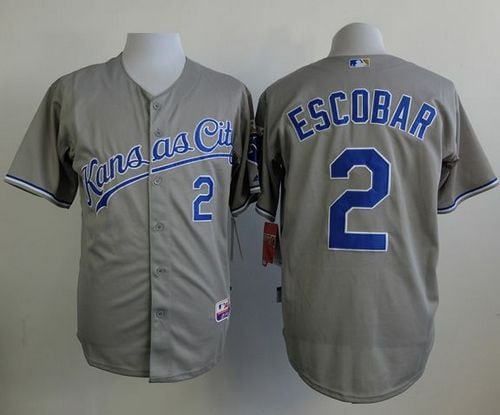 Royals #2 Alcides Escobar Grey Cool Base Stitched Jersey