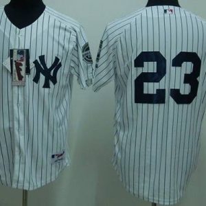 Yankees #23 Don Mattingly Stitched White Jersey