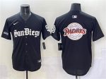 San Diego Padres Team Big Logo Black Gothic Edition Vapor Limited Stitched Jersey