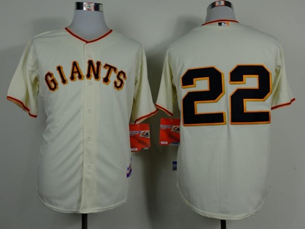 Giants #22 Will Clark Cream Home Cool Base Stitched Jersey