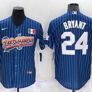 Los Angeles Dodgers #24 Kobe Bryant Navy Mexico Rainbow Cool Base Stitched Baseball Jersey