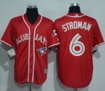 Blue Jays #6 Marcus Stroman Red New Cool Base Canada Day Stitched Jersey