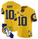 Los Angeles Rams #10 Cooper Kupp Gold 2025 4-Star C Patch F.U.S.E. V2 Limited Stitched Jersey