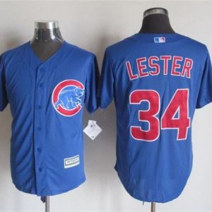 Cubs #34 Jon Lester Blue New Cool Base Stitched Jersey