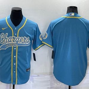 Los Angeles Chargers Blank Blue Cool Base Stitched Baseball Jersey