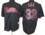 Phillies #33 Cliff Lee Black Fashion Stitched Jersey