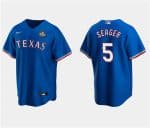Texas Rangers #5 Corey Seager Royal 2023 World Series Stitched Jersey