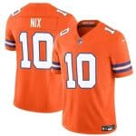 Denver Broncos #10 Bo Nix Orange F.U.S.E. Mile High Collection 1977 Throwback Vapor Limited Stitched Jersey