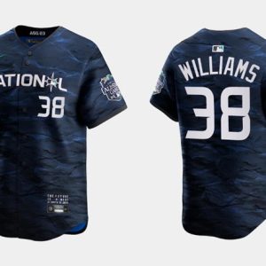 Milwaukee Brewers #38 Devin Williams Royal 2023 All-Star Cool Base Stitched Jersey