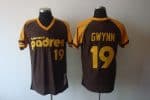 Mitchell And Ness Padres #19 Tony Gwynn Coffee Stitched Throwback Jersey