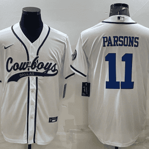 Dallas Cowboys #11 Micah Parsons White With Patch Cool Base Stitched Baseball Jersey
