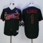 Cardinals #1 Ozzie Smith Black New Cool Base Fashion Stitched Jersey