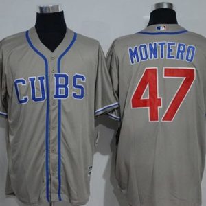 Cubs #47 Miguel Montero Grey New Cool Base Alternate Road Stitched Jersey